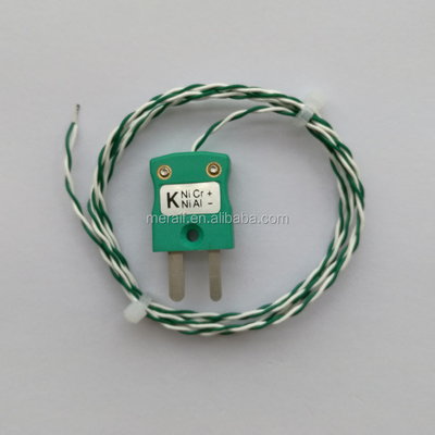 Type à hautes températures thermique d'Omega k de support du profil PFA connecteur de vert de thermocouple avec la prise pour l'usage industriel