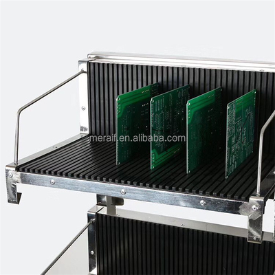Panier accrochant antistatique de haute qualité de Turnove d'acier inoxydable de Meraif, chariot de chariot à stockage de bobine de carte PCB de SMT avec les supports accrochants